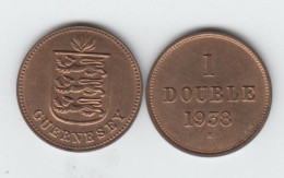 1938 Guernsey Coin 1double Condition Extra Fine - Guernsey