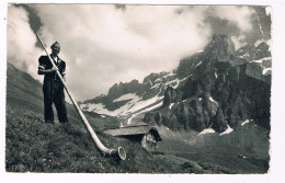 CH-9119  ADELBODEN : Restaurant Sam. Klopfenstein - Alphornbläser ( E. Gygre 18120) - Adelboden
