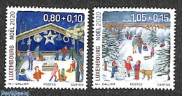 Luxemburg 2020 Christmas 2v, Mint NH, Nature - Religion - Dogs - Christmas - Neufs