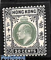 Hong Kong 1904 30c, WM Multiple CA, Stamp Out Of Set, Unused (hinged) - Neufs
