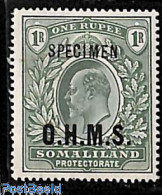 British Somalia 1904 1R, OHMS, SPECIMEN, Unused (hinged) - Somaliland (Protectorate ...-1959)