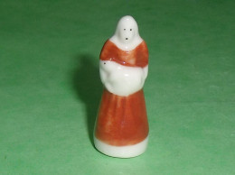 Fèves / Fève / Santons : Femme , Bergère , Mouton   T119 - Santons