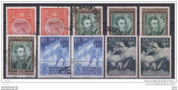 ARGENTINA:  1949/54  SOGGETTI  VARI  -  INSIEME  10  VAL. RIPETUTI  US. -  YV/TELL. 501//544 - Gebruikt