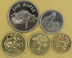 SEYCHELLES Different Years Set 5 Coins 1 Cent To 1 Rupee - Seychelles