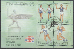 FINNLAND  Block 12, Gestempelt, FINLANDIA ’95, Helsinki - Leichtathletik-Europameisterschaften, 1994 - Blocks & Sheetlets