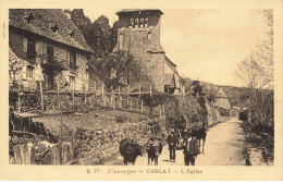 15 CARLAT #SAN47680 L EGLISE L AUVERGNE ATTELAGE BOEUFS - Carlat