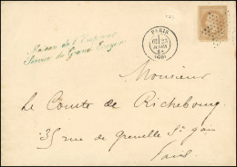 Collection Jean Sénéchal. 23 Mars 1868. MAISON DE L'EMPEREUR. 10c. Empire Lauré, Obl. S/lettre Frappée De La Griffe Bleu - 1849-1876: Periodo Clásico
