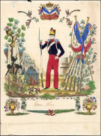 1839. Lettre Colorée D'un Soldat Sur Page Entière. Datée Du 17 Octobre 1839 à DIJON Gravure à L'eau Forte Aquarellée De  - 1801-1848: Précurseurs XIX