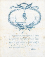 Vers 1830. Lettre D'un Soldat Avec Gravure Illustrée En Bleue De La Garde Nationale De Rouen. Signée Delhio De La 1ère C - 1801-1848: Précurseurs XIX