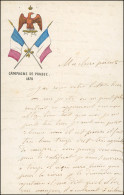 1870. Lettre De Soldat Coloriée Avec En-tête + Emblème De La Compagnie De Prusse De 1870, De Jarry Pierre De 1870, Campa - 1849-1876: Période Classique