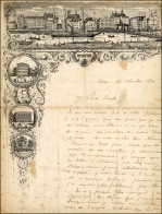 1870. Lettre D'un Soldat Avec Gravure Illustrée De STETTIN - ALLEMAGNE. Lettre D'un Prisonnier Français à Stettin, Datée - 1849-1876: Période Classique