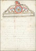 1794. Lettre Avec En-tête Coloriée, Aquarellée D'un Soldat Coiffé D'un Bonnet Phrygien (Révolution) Du 17 Prairial An 2  - 1701-1800: Précurseurs XVIII