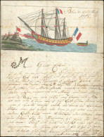 1808. Lettre D'un Soldat Avec Gravure Illustrée Et Aquarellée En Couleur Du 13 Mai 1808. Lettre De 4 Pages De BOULOGNE-S - 1801-1848: Précurseurs XIX