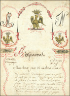 1811. Lettre D'un Soldat Décorée Et Coloriée Avec Tampon/griffe Noire "N°22 / ARM. D'ALLEMAGNE De MAGDEBOURG Du 14 Septe - 1801-1848: Précurseurs XIX