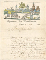 1813. Lettre D'un Soldat Avec Superbe En-tête Coloriée Du 17 Avril 1813 De MAYENCE - Département Du Mont-Tonnerre. Dans  - 1801-1848: Précurseurs XIX