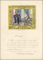 1840. Lettre D'un Soldat Avec En-tête Gravure Colorée. Document De 4 Pages "Les Tambours De La Compagnie" Adressée "En V - 1801-1848: Précurseurs XIX