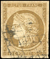 1 - 10c. Bistre-jaune. Obl. SUP. - 1849-1850 Cérès