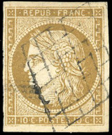 1a - 10c. Bistre-brun. Obl. Grille. TB. - 1849-1850 Cérès