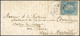 29 - LES ETATS UNIS. 20c. Lauré Obl. étoile S/lettre Du 27 Septembre 1870 Frappée Du CàD De PARIS Du 28 Septembre 1870 à - Guerra Del 1870