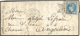 29 - Courrier Retardé Des ETATS-UNIS. 20c. Lauré Obl. étoile S/lettre Frappée Du CàD De PARIS - R. ST-DOMque-St-Gn-56 Du - Guerra Del 1870