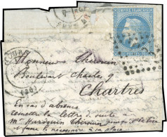 29 - Pli Confié Du CELESTE. 20c. Lauré. Obl. GC 3997 S/lettre Du 26 Septembre 1870 Frappée Du CàD De TOURS Du 3 Octobre  - Guerra Del 1870