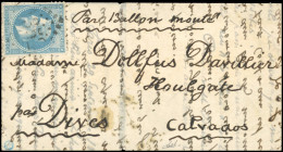 29 - Pli Confié Du CELESTE. 20c. Lauré Obl. GC 1352 S/lettre Manuscrite Du 29 Septembre 1870 à Destination De HOULGATE - - Guerra Del 1870