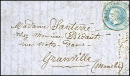 29 - Pli Confié Du CELESTE. 20c. Lauré Obl. S/lettre Frappée, à L'arrivée, Du CàD De GRANVILLE Du 5 Octobre 1870 à Desti - Guerra Del 1870