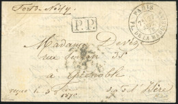 LE CELESTE. Lettre Manuscrite Du Fort De NOISY Frappée Du Cachet ''P.P'' Ainsi Que Du CàD De PARIS - PLACE DE LA MADELEI - Guerra Del 1870