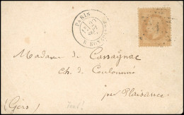 28 - LE NON DENOMME N°1. 10c. Lauré Obl. étoile 1 S/carte Circulaire De L'Ecole Albert-le-Grand, Rue Madame Frappée Du C - Guerra Del 1870