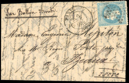 29 - L'ARMAND BARBES. 20c. Lauré Obl. S/lettre Frappée Du Cachet Avec Section De Levée De PARIS (60) Du 2 Octobre 1870 à - Guerra Del 1870