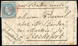 29 - L'ARMAND BARBES. 20c. Lauré Obl. S/lettre Frappée Du Cachet Rouge PARIS (SC) Du 7 Octobre 1870 à Destination De ROC - Guerra Del 1870