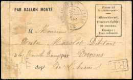 LE FERDINAND FLOCON. Formule Orlandi Du Fort D'Ivry, Frappée Du Cachet Encadré P.P. Et Du CàD De PARIS - LA MAISON BLANC - Guerra Del 1870