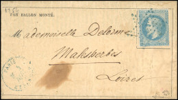 29 - LE VILLE DE CHATEAUDUN. 20c. Lauré Obl. étoile Bleue S/Gazette Des Absents N°4, Avec Supplément, Frappée Du CàD Ble - Guerra Del 1870
