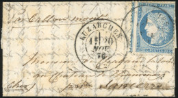 37 - Pli Confié Du GENERAL UHRICH. 20c. Siège Obl. S/lettre De Paris Du 15 Novembre 1870 Frappée Du CàD De LUZARCHES Du  - Guerra Del 1870