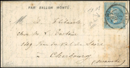 29 - LE GENERAL UHRICH. 20c. Lauré Obl. S/lettre Frappée Du Cachet Noir, Type 15, PARIS (60) Du 17 Novembre 1870 à Desti - Guerra Del 1870