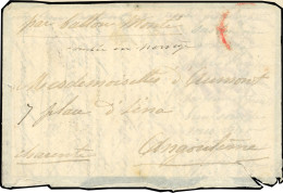 LE JACQUARD. Enveloppe Avec Mention ''PAR BALLON MONTE'' à Destination D'ANGOULEME, Portant La Trace Du CàD Rouge, Timbr - Guerra Del 1870
