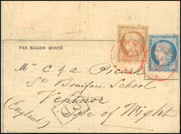 36+37 - LE GENERAL RENAULT. 10c. + 20c. Siège Obl. S/Gazette Des Absents N°14, Avec Supplément, Frappée Du Cachet Rouge  - Guerra Del 1870