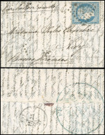 37 - LE POSTE DE PARIS. 20c. Siège Obl. Losange LC2 S/lettre Manuscrite De PARIS Du 16 Janvier 1871 à Destination De NAY - Guerra Del 1870