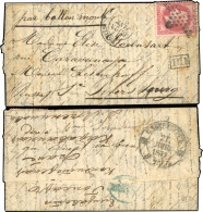 32 - LE TORRICELI. 80c. Rose (déf.) Obl. étoile S/lettre Frappée Du CàD De PARIS Du 23 Janvier 1871 Et Du Cachet Encadré - Guerra Del 1870