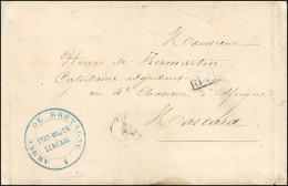 Lettre En Franchise Frappée Du Grand Cachet Bleu "ARMEE DE BRETAGNE - ETAT-MAJOR GENERAL" à Destination De MASCARA - ALG - Guerra Del 1870