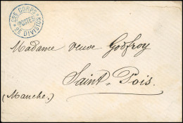 Lettre Frappée Du CàD Bleu "22E CORPS * 2E DIVISION * POSTES" à Destination De SAINT-POIS - MANCHE. Au Verso, Cachet De  - Guerra Del 1870
