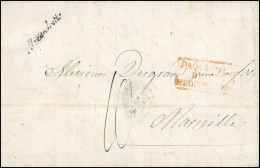 ALEXANDRETTE. Lettre Manuscrite Du 23 Aout 1853 Frappée De La Cursive "ALEXANDRETTE" Et Taxée à 10 à Destination De MARS - 1849-1876: Periodo Classico