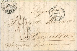 ALEXANDRIE. Lettre Manuscrite Frappée Du CàD D'ALEXANDRIE - EGYPTE Du 10 Décembre 1841 à Destination De MARSEILLE Purifi - 1849-1876: Periodo Classico