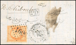 23 - LATTAQUIE. 40c. Dentelé Obl. GC 5091 S/lettre Complète Frappée Du CàD De LATTAQUIE - SYRIE Du 21 Juin 1868. Arrivée - 1849-1876: Periodo Classico