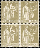 Delcampe - 287 - 1F.25 Type Paix Olive. Bloc De 4. SUP. - Autres & Non Classés