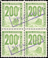 51a - 200F. Vert. Locomotive à Vapeur. Bloc De 4. Surcharge SPECIMEN. Cote Maury. SUP. - Other & Unclassified