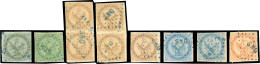 1+2+3 - + 4 + 5. 8 Pièces Dont 2 Paires De N°3 + 4 X 2. Obl. SNG. B à TB. - Altri & Non Classificati