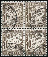 4 - Timbres-Taxe. 10c. Brun. Bloc De 4. Obl. CàD. TB. - Altri & Non Classificati