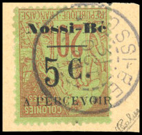 7a - Timbres-Taxe. 5c. S/20c. Brique S/vert. Surcharge Renversée. Obl. CàD Centrale S/petit Fragment Du 31 Octobre. SUP. - Autres & Non Classés