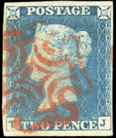 5 - 2d. Blue. Red Maltese Cross. Lettered T-J. Nice Margins. SUP. - Autres & Non Classés